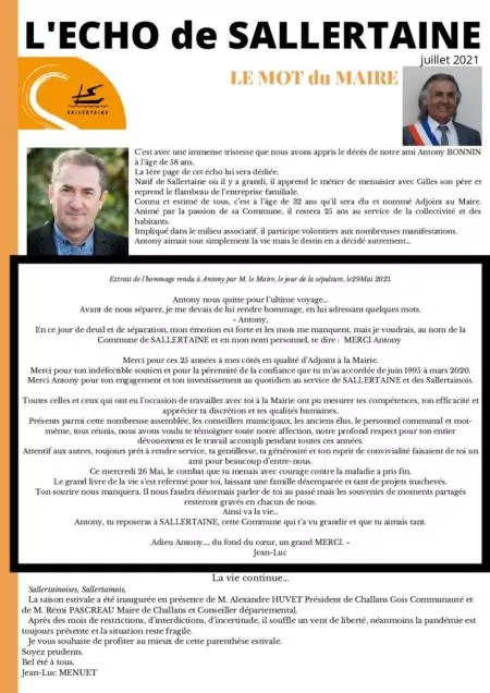 BULLETIN JUILLET 2021